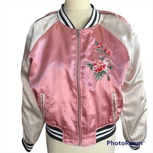 Satin Like Varsity Jacket